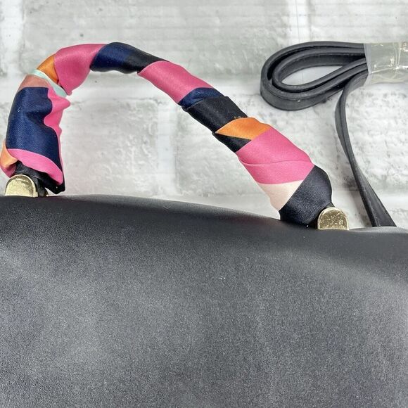 A New Day Black Crossbody Satchel Bag Purse Adjustable Strap and Twilly Scarf - Picture 8 of 13